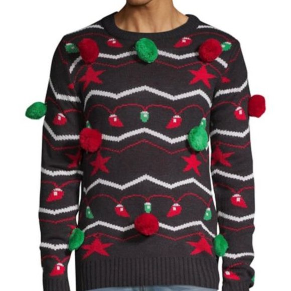 American Stitch "It's Lit" Pom-Pom Holiday Sweater - Picture 1 of 2